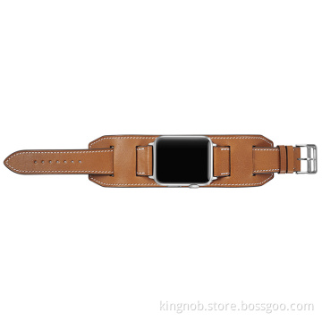 For Apple Watch,leather Light Brown cuff watch band for apple watch 42mm 38mm